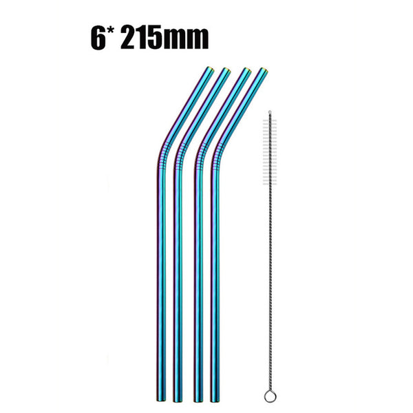 UPORS 4/8Pcs Reusable Drinking Straw High Quality 304 Stainless Steel Metal Straw with Cleaner Brush For Mugs 20/30oz